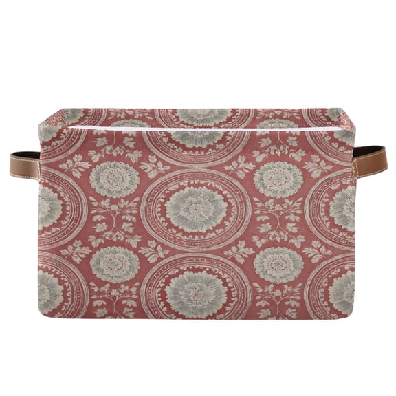Square Storage Basket Home Storage Bins Bedroom Storage Basket Closet Storage Fashionable and Durable Blush Circles Rose Tones