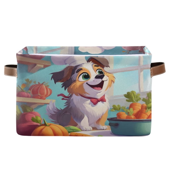 Square Storage Basket Home Storage Bins Bedroom Storage Basket Closet Storage Fashionable and Durable Chef Dog