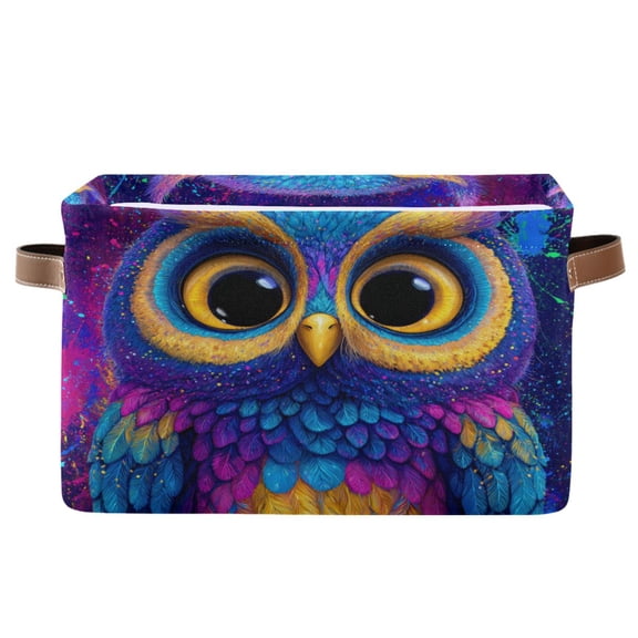 Square Storage Basket Home Storage Bins Bedroom Storage Basket Closet Storage Fashionable and Durable Colored Owl
