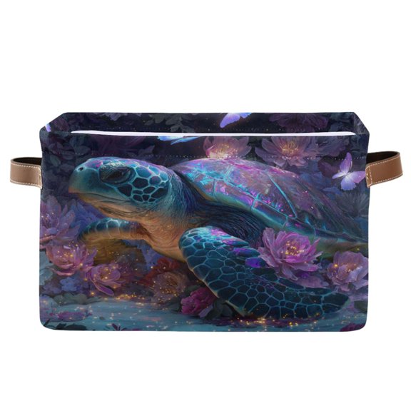 Square Storage Basket Home Storage Bins Bedroom Storage Basket Closet Storage Fashionable and Durable Colorful Sea Turtle