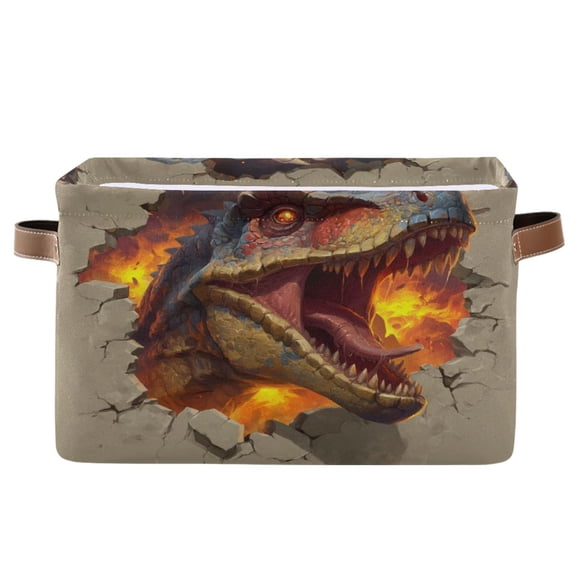 Square Storage Basket Home Storage Bins Bedroom Storage Basket Closet Storage Fashionable and Durable Dinosaur Icon Design