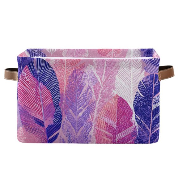 Square Storage Basket Home Storage Bins Bedroom Storage Basket Closet Storage Fashionable and Durable Magenta Plume Watercolor Strokes