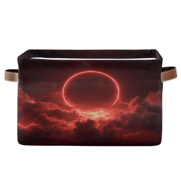 Square Storage Basket Home Storage Bins Bedroom Storage Basket Closet Storage Fashionable and Durable Red Sun