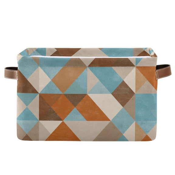 Square Storage Basket Home Storage Bins Bedroom Storage Basket Closet Storage Fashionable and Durable Terracotta Triangle Geometric Mosaic