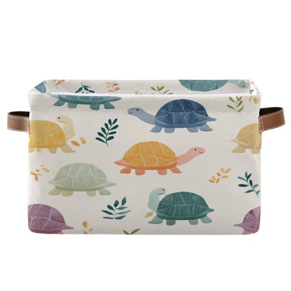 Square Storage Basket Home Storage Bins Bedroom Storage Basket Closet Storage Fashionable and Durable Turtle Pattern