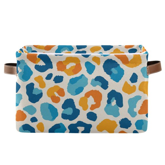 Square Storage Basket Home Storage Bins Bedroom Storage Basket Closet Storage Fashionable and Durable Vector Blue Spot Pattern
