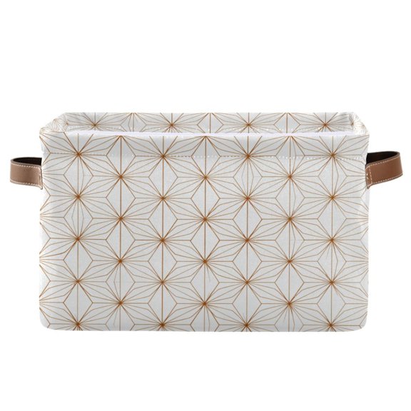 Square Storage Basket Home Storage Bins Bedroom Storage Basket Closet Storage Fashionable and Durable White Geometric