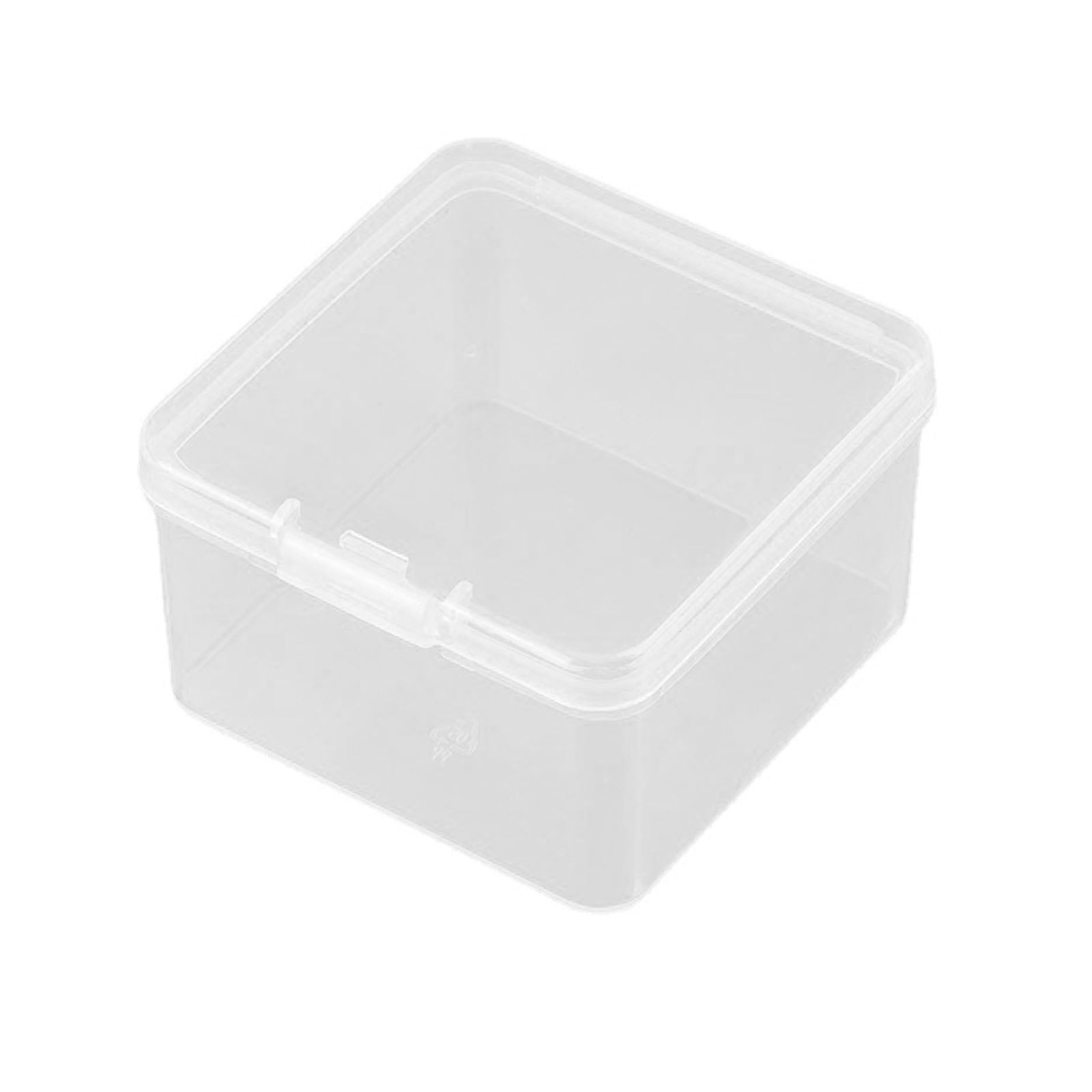 Square Storage Containers Box for w/ Hinged Lid Clear PP Plastic Box
