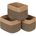 thumbnail image 1 of Square Storage Cube Bins Shelf Organizer Baskets,Woven Cube Storage Bins for Baby Nursery,Skin-friendly Woven Rope Baskets for Organizing,Oval 3 Packs Mixed Black, 1 of 14