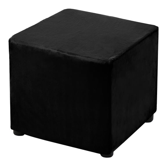 Square Stretch Foot Stool Cover Fit Length 13"-18", Black