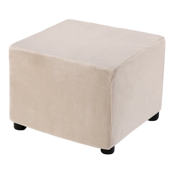 Square Stretch Foot Stool Cover Fit Length 27"-32", Beige
