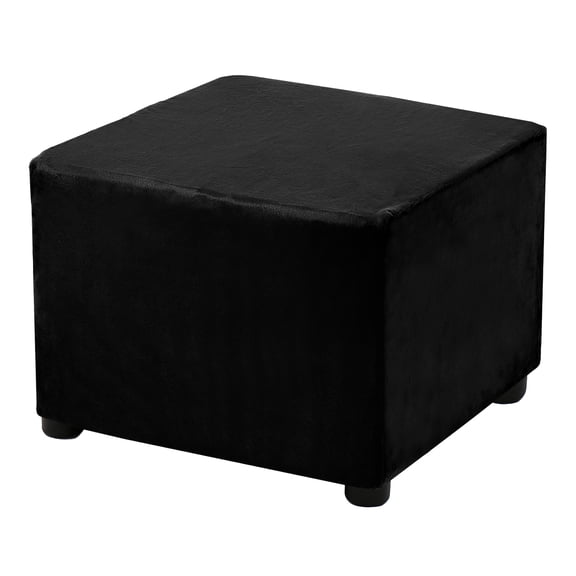 Square Stretch Foot Stool Cover Fit Length 27"-32", Black