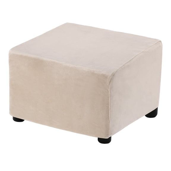 Square Stretch Foot Stool Cover Fit Length 35"-44", Beige
