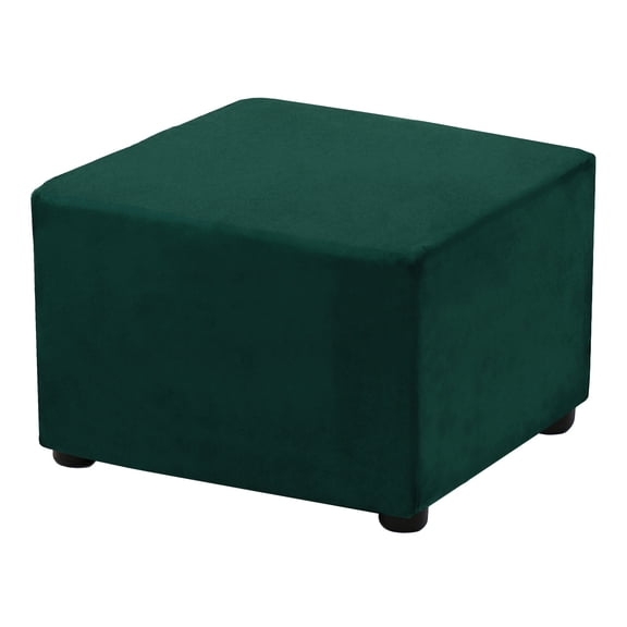 Square Stretch Foot Stool Cover Fit Length 35"-44", Dark Green