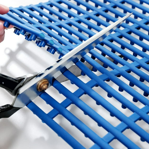 Square Stripe Shower Stall Mats Soft Non Slip Bath Bathroom Floor Mat with Hole