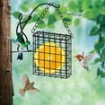 thumbnail image 1 of Square Suet Bird Feeder Cage - Outdoor Hanging, Rust-Resistant Iron Frame, 13x13x4.5cm Black/Green, for Wild Birds, Seed Cake Holder, Black, 1 of 6