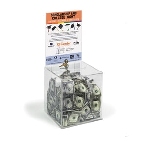 Square Suggestion Box, Donation and Ballot, Locking, Sign Holder (Clear) (BXCL85)