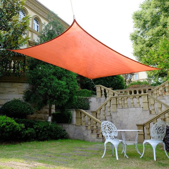 Square Sun Shade Sail UV Block Waterproof Patio Awning Outdoor Garden Pool Sun Canopy Shelter Cover 13'x13' Orange