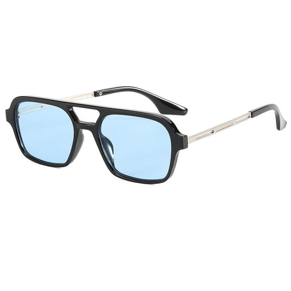 Square Sunglasses Retro Double Beam UV400 Travel Frame