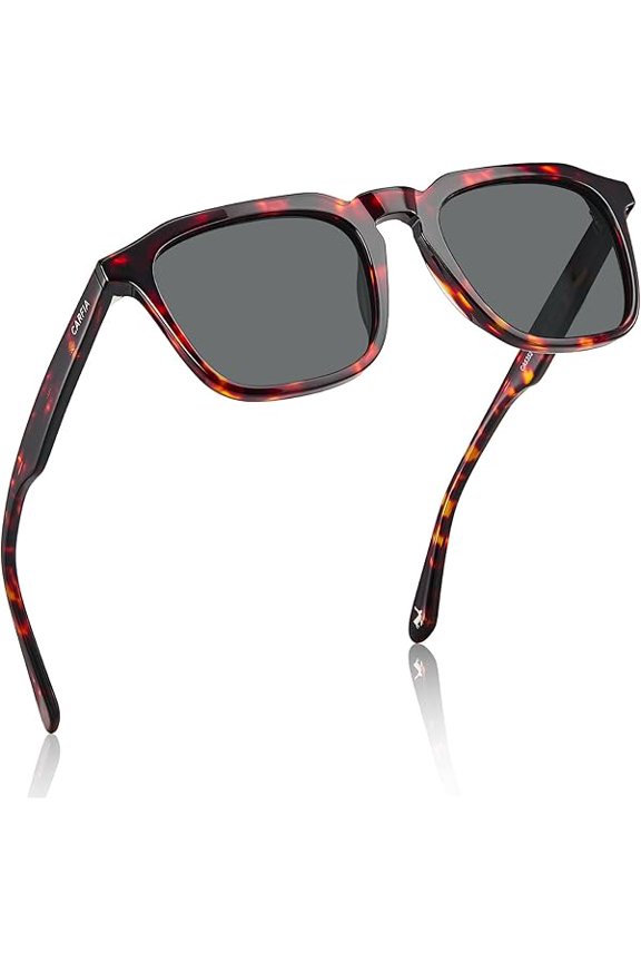 Square Sunglasses for Men Polarized Retro 60s Design, Hand-crafted Acetate, UV400 Protection Cool Sun Glasses