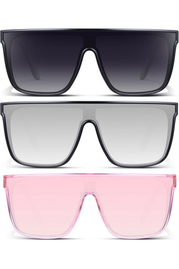 Square Sunglasses for Women Big Large Frame Shades Goggle Siamese Lens UV Protection Sun Glasses