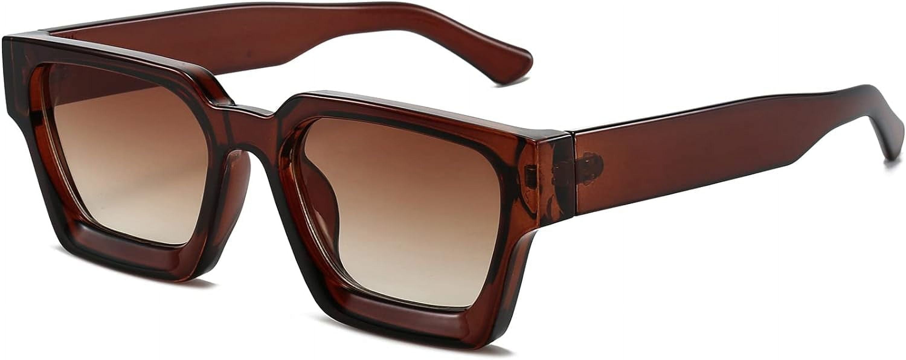 Square Sunglasses for Women Men Square Thick Frame Sun 