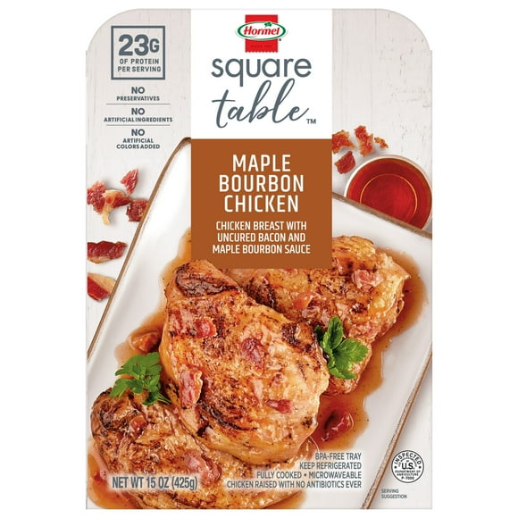 HORMEL SQUARE TABLE Maple Bourbon Chicken with Bacon, 15 oz Tray