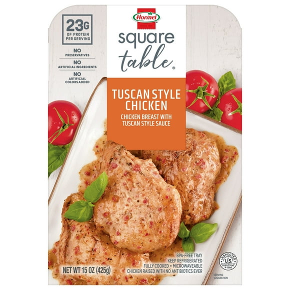 HORMEL SQUARE TABLE Tuscan Style Chicken Refrigerated Entree, 15oz Tray
