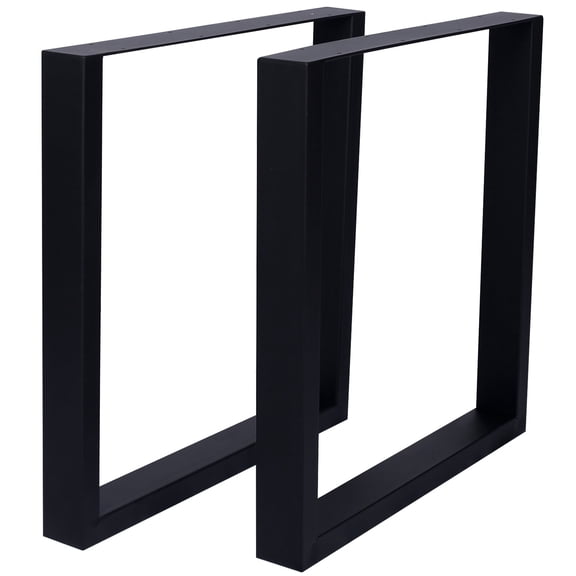 , Square Table Legs 28X 24" ,Wide Metal Table Legs , Heavy Duty Steel Desk Legs Table Leg Dining Table Legs Coffee Desk Leg, Set of 2, Black ,Steel ,