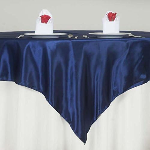 Square Table Overlay for Wedding Catering Party Table Decorations Blue (Table Toppers)-Pack of 5