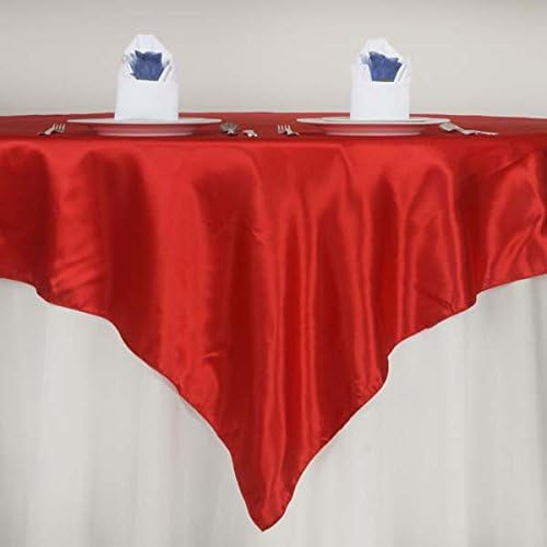 Square Table Overlay for Wedding Catering Party Table Decorations RED (Table Toppers)-Pack of 5