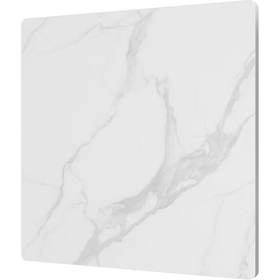 Square Table Top, 31.5” White Sintered Stone Tabletop, DIY Replacement & Cover Marble Desktop, Scratch & Wear Resistant, Suitable for Indoor & Outdoor