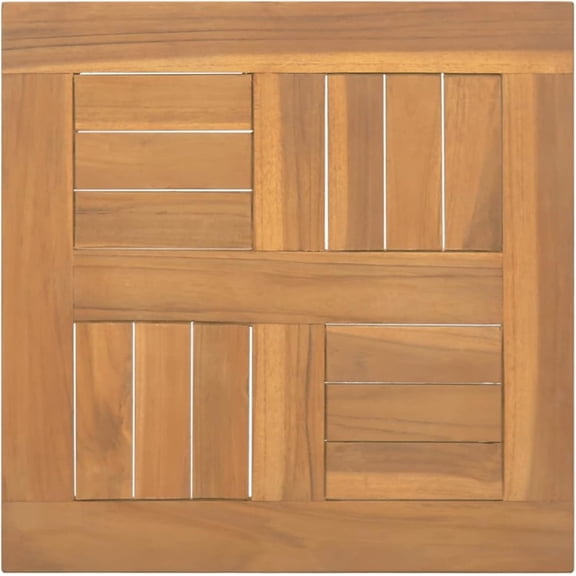 Square Table Top 40 x 40 x 2.5 cm Solid Teak Wood, Living Room Coffee Table, Small Coffee Table, Retro Coffee Table