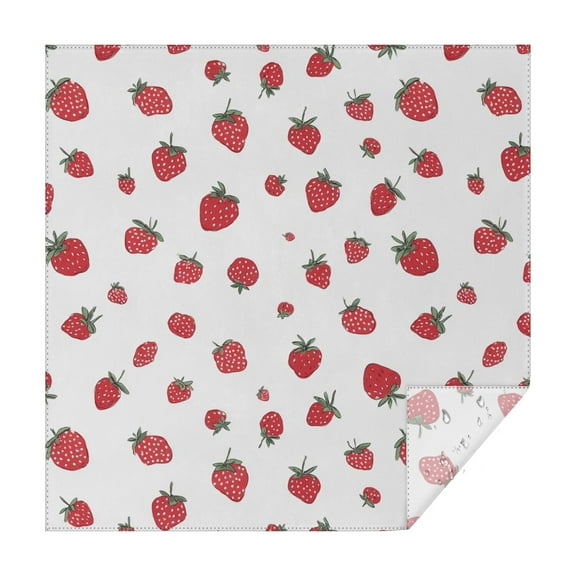 Square Tablecloth 42x42 Inch – Waterproof Polyester Printed Table Cover, Wrinkle Resistant & Washable for Kitchen Dining Picnic Party Decor, Single-v4-15, White