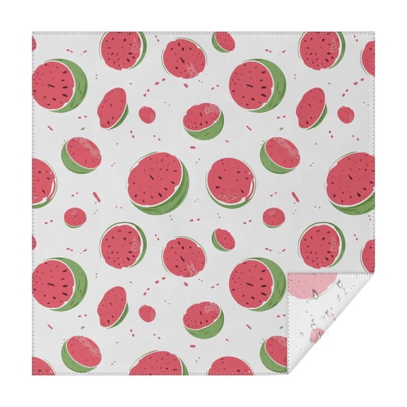 Square Tablecloth 42x42 Inch – Waterproof Polyester Printed Table Cover, Wrinkle Resistant & Washable for Kitchen Dining Picnic Party Decor, Single-v4-15, White