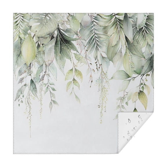 Square Tablecloth 42x42 Inch – Waterproof Polyester Printed Table Cover, Wrinkle Resistant & Washable for Kitchen Dining Picnic Party Decor, Single-v4-15, White