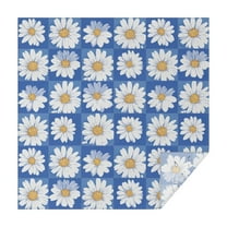 Square Tablecloth 42x42 Inch – Waterproof Polyester Printed Table Cover, Wrinkle Resistant & Washable for Kitchen Dining Picnic Party Decor, Single-v4-15, White