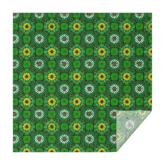 Square Tablecloth 42x42 Inch – Waterproof Polyester Printed Table Cover, Wrinkle Resistant & Washable for Kitchen Dining Picnic Party Decor, Single-v4-15, White