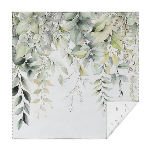 Square Tablecloth 42x42 Inch – Waterproof Polyester Printed Table Cover, Wrinkle Resistant & Washable for Kitchen Dining Picnic Party Decor, Single-v4-15, White