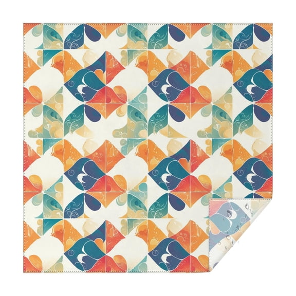 Square Tablecloth 42x42 Inch – Waterproof Polyester Printed Table Cover, Wrinkle Resistant & Washable for Kitchen Dining Picnic Party Decor, Single-v4-15, White