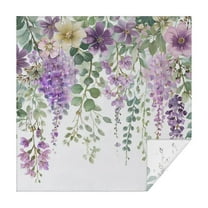 Square Tablecloth 42x42 Inch – Waterproof Polyester Printed Table Cover, Wrinkle Resistant & Washable for Kitchen Dining Picnic Party Decor, Single-v4-15, White