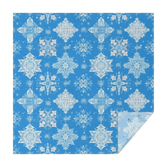 Square Tablecloth 42x42 Inch – Waterproof Polyester Printed Table Cover, Wrinkle Resistant & Washable for Kitchen Dining Picnic Party Decor, Single-v4-15, White