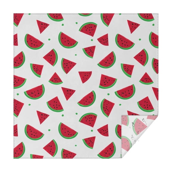 Square Tablecloth 42x42 Inch – Waterproof Polyester Printed Table Cover, Wrinkle Resistant & Washable for Kitchen Dining Picnic Party Decor, Single-v4-15, White