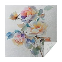 Square Tablecloth 42x42 Inch – Waterproof Polyester Printed Table Cover, Wrinkle Resistant & Washable for Kitchen Dining Picnic Party Decor, Single-v4-15, White