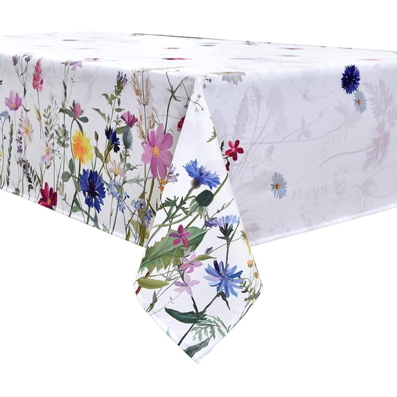 Square Tablecloth 52×52 Inch Spring Green Leaf Table Cloth Small cloth Tablecloths Indoor Outdoor Washable Wrinkle Free Stain Resistant Waterproof Fabric Table Cover for Square Tables Kitchen Dining