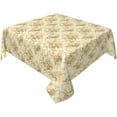 thumbnail image 1 of Square Tablecloth 52 x 52 Inch, Beautiful Beige Damask Square Tablecloth Wrinkle Free Stain Resistant Waterproof Tabletop Covers Tablecloth Protector for Party, Wedding, Cocktail, Banquet, Festival, 1 of 8