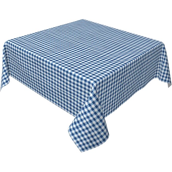 Square Tablecloth 52 x 52 Inch, Blue Grids Square Table Covers Waterproof Resistant Durable Tabletop Covers Tablecloth Protector for Dining, Party, Buffet, Wedding
