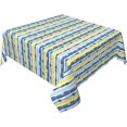 thumbnail image 1 of Square Tablecloth 52 x 52 Inch, Blue Yellow Provence Style Stripe Tablecloth Square Water Resistant Tablecloth Fabric Table Cloth for Dining, Parties, Camping, 1 of 8