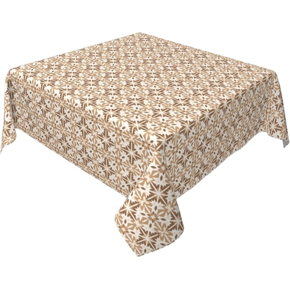 Square Tablecloth 52 x 52 Inch, Bohemian Rustic Floral Square Tablecloths Water Resistant Tabletop Cover Fabric Table Cover for Party, Wedding, Cocktail, Banquet, Festival