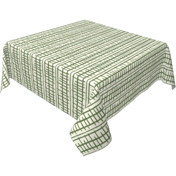 Square Tablecloth 52 x 52 Inch, Farmhouse Broken Stripes Kitchen Square Table Cloth Stain and Wrinkle Resistant Tablecloth Dining Table Cover for Dining, Parties, Camping